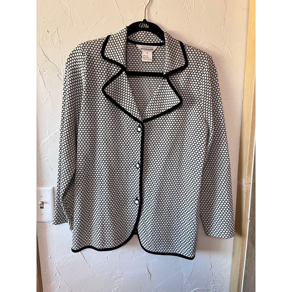 Misook Textured‎ Button Front Knit Blazer